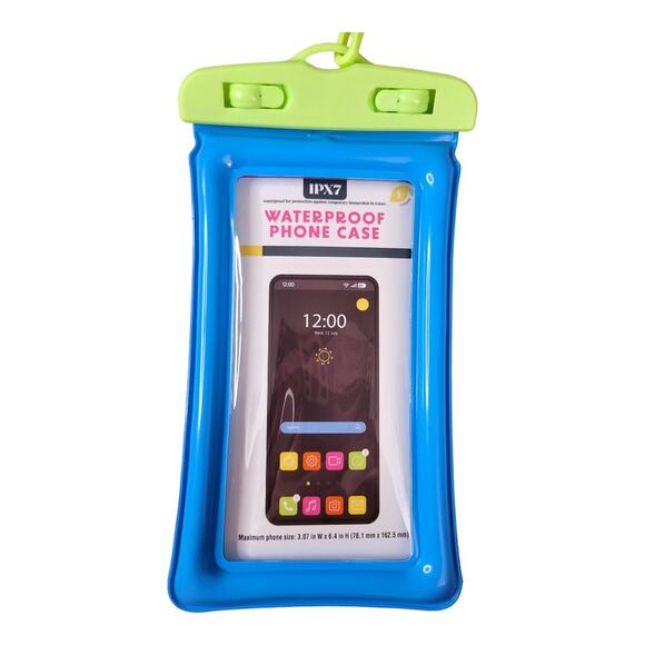 NEW IPX7 Universal Waterproof Locking Phone Case in Blue/Green - Picture 2 of 4
